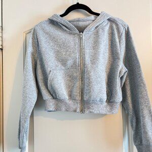 Cropped zip up hoodie